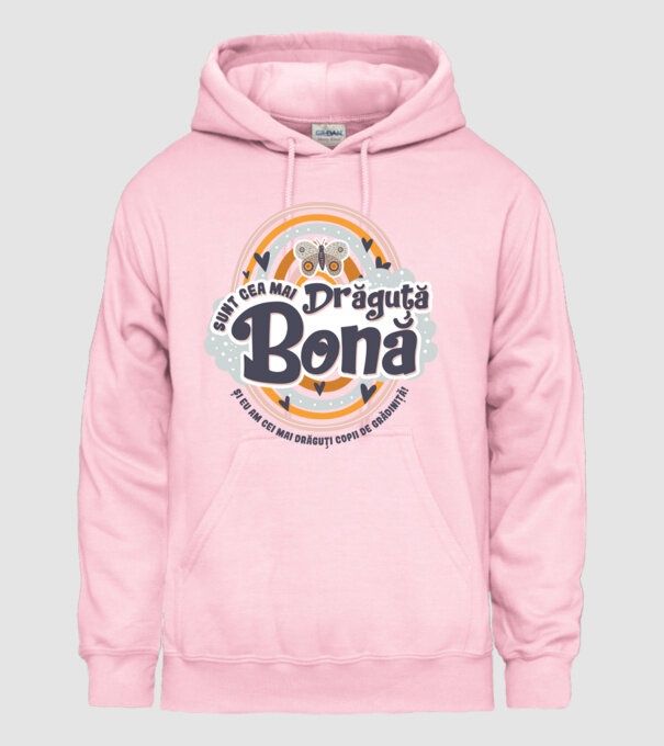Sunt cea mai drăguță bonă! ... și eu am cei mai drăguți copii de grădiniță! model roz deschis pe tricou