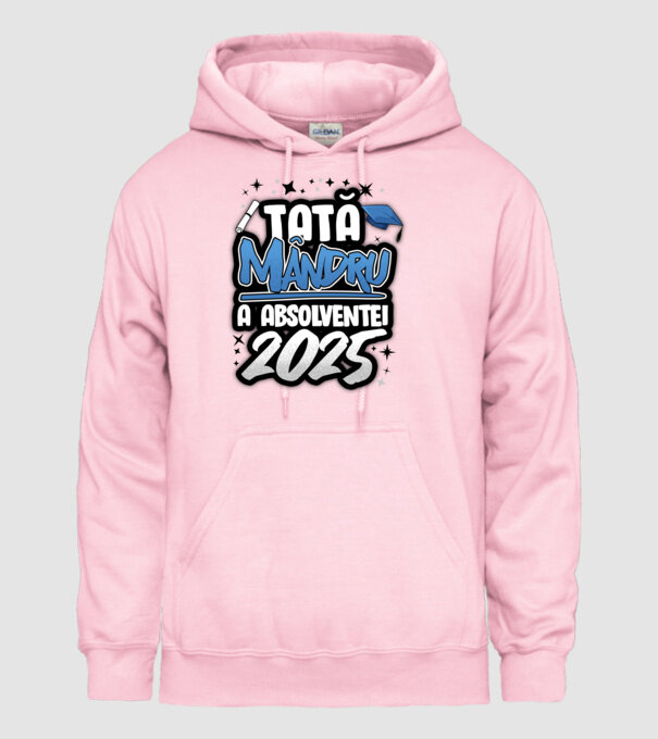 Tată MÂNDRU a absolventei model roz deschis pe tricou