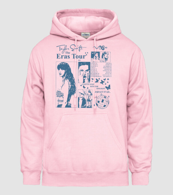 Taylor Swift ERAS print blue model roz deschis pe tricou