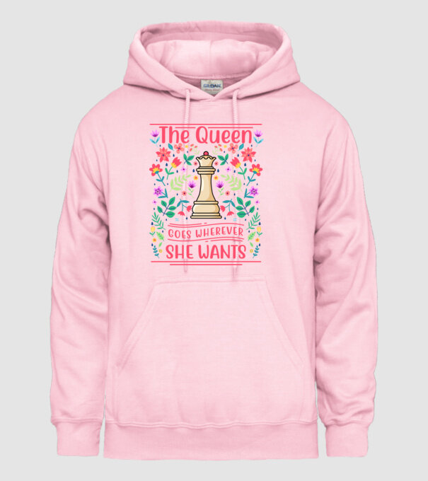 the queen goes wherever she wants model roz deschis pe tricou