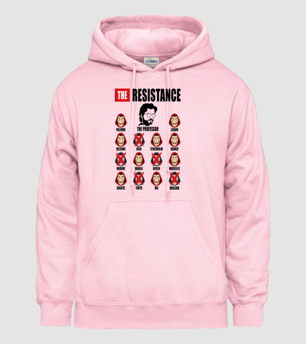 the resistance la casa de papel white model roz deschis pe tricou