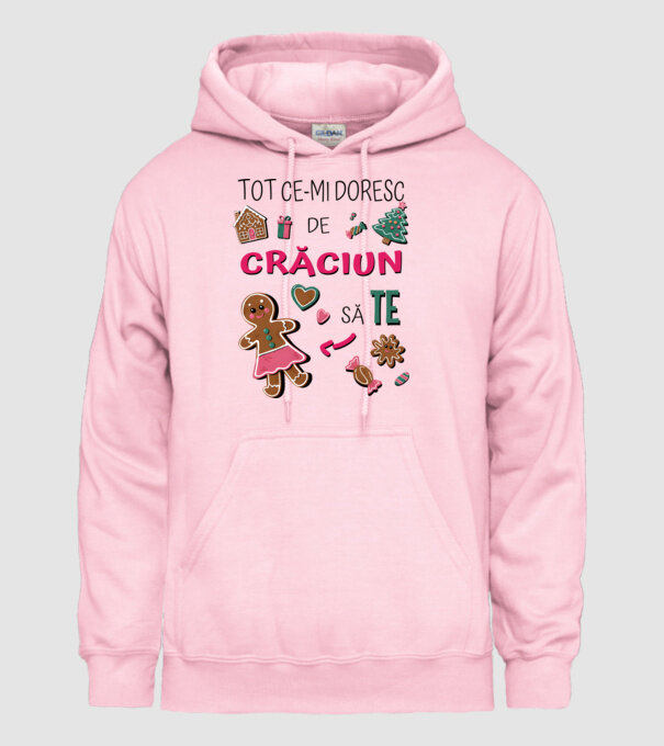Tot ce-mi doresc de Crăciun să TE Femei alb model roz deschis pe tricou