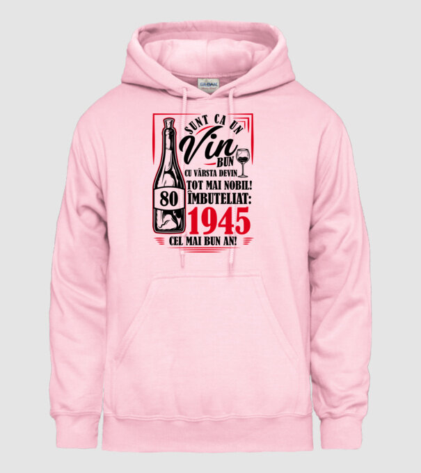 Un Vin Bun 1945 - Alb model roz deschis pe tricou
