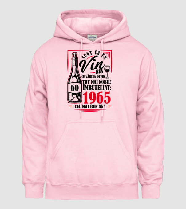 Un Vin Bun 1965 - Alb model roz deschis pe tricou