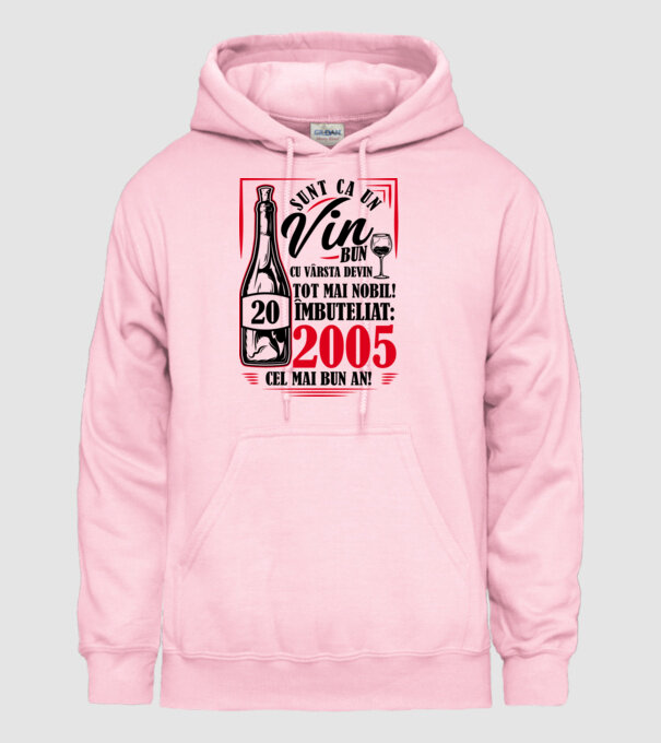 Un Vin Bun 2005 - Alb model roz deschis pe tricou