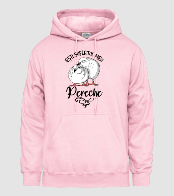 Valentine ești sufletul meu pereche model roz deschis pe tricou