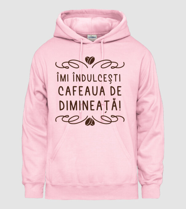 Valentine îmi îndulcești cafeaua de dimineață model roz deschis pe tricou