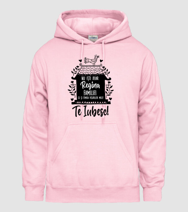 Valentine_nu ești doar regina familiei, ci și femeia visurilor mele  model roz deschis pe tricou