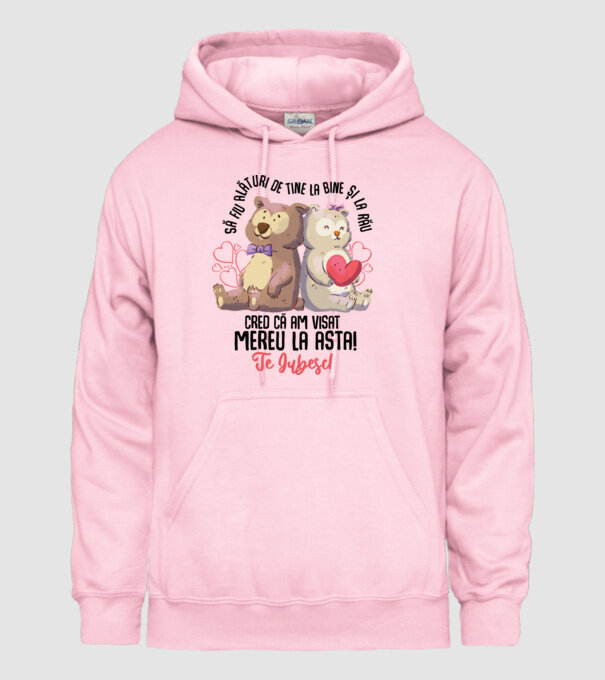 Valentine_Să fiu alături de tine la bine și la rău, cred că am visat mereu la asta model roz deschis pe tricou