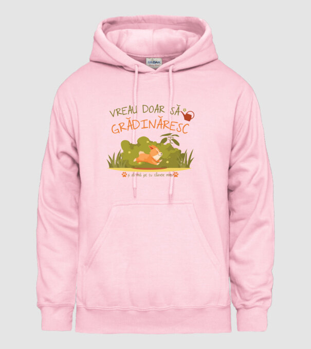 vreau doar să grădinăresc model roz deschis pe tricou