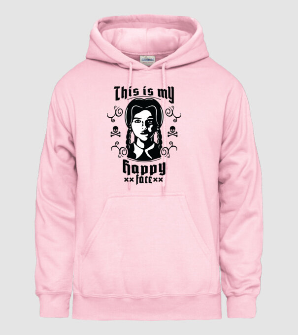 WEDNESDAY This is my happy face model roz deschis pe tricou