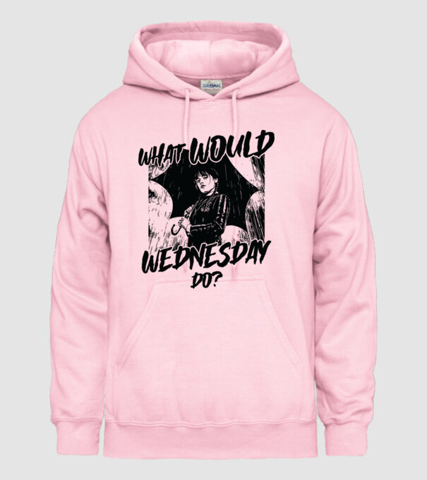What would Wednesday do model roz deschis pe tricou