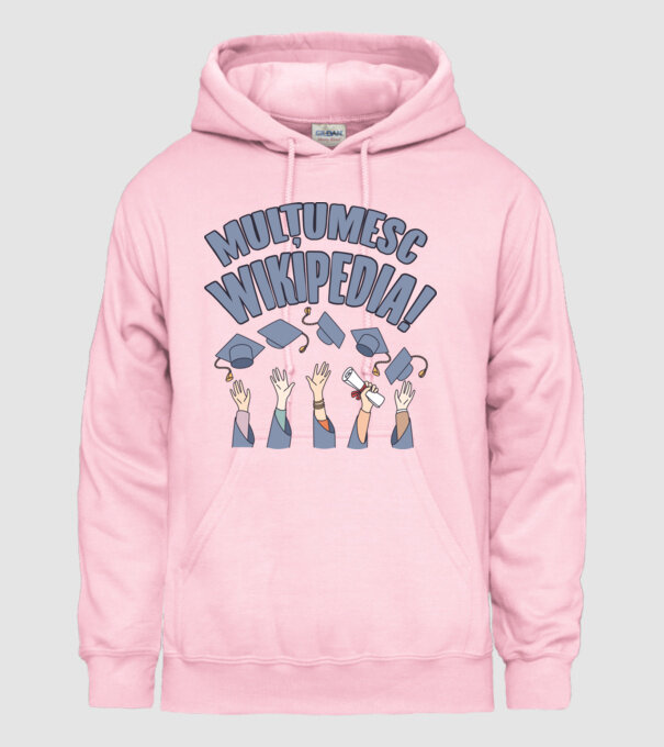Wikipedia model roz deschis pe tricou
