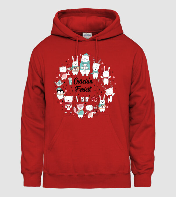 Crăciun Fericit model roșu pe tricou