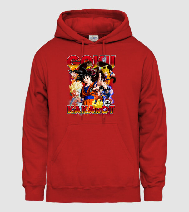 goku dragonball model roșu pe tricou