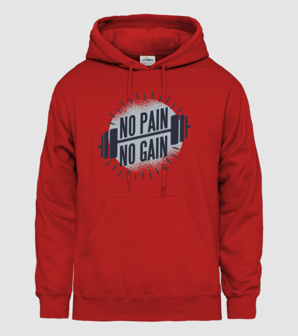No pain no gain round model roșu pe tricou
