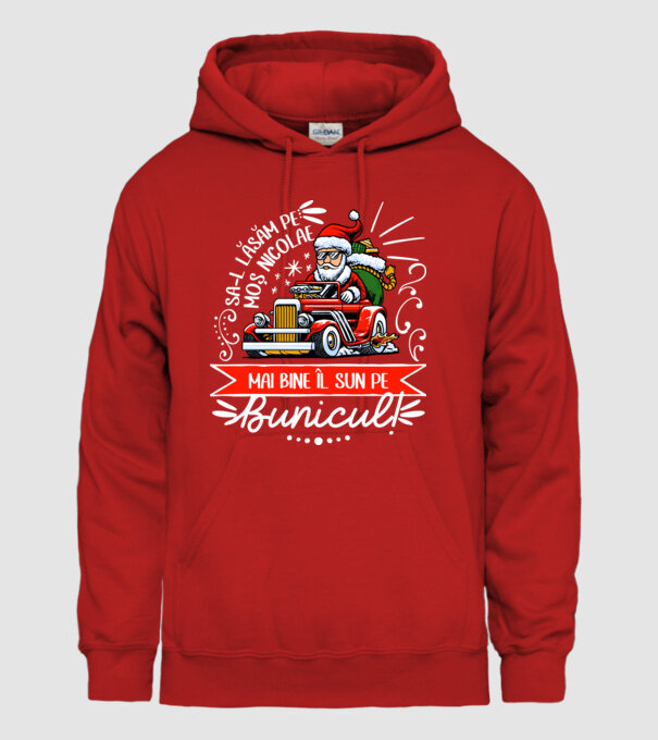 Să-l lăsăm pe Moș Nicolae, mai bine îl sun pe bunicul! model roșu pe tricou