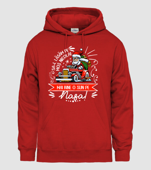 Să-l lăsăm pe Moș Nicolae, mai bine o sun pe nașa! model roșu pe tricou