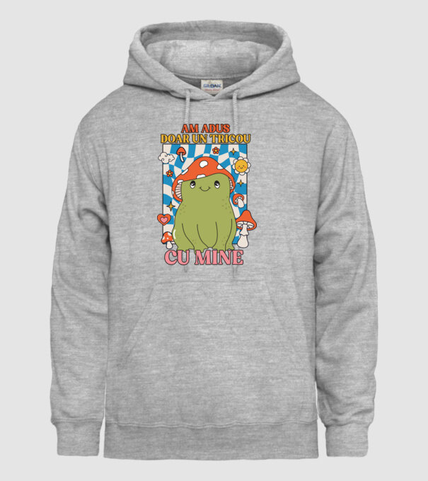 am adus doar un tricou cu mine! model gri pe tricou