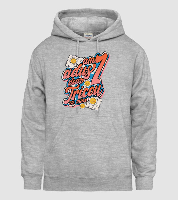 Am adus doar un tricou cu mine! model gri pe tricou
