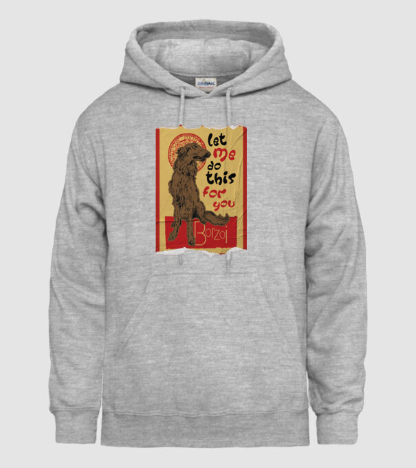 BORZOI retro poster chat noir poster texture model gri pe tricou