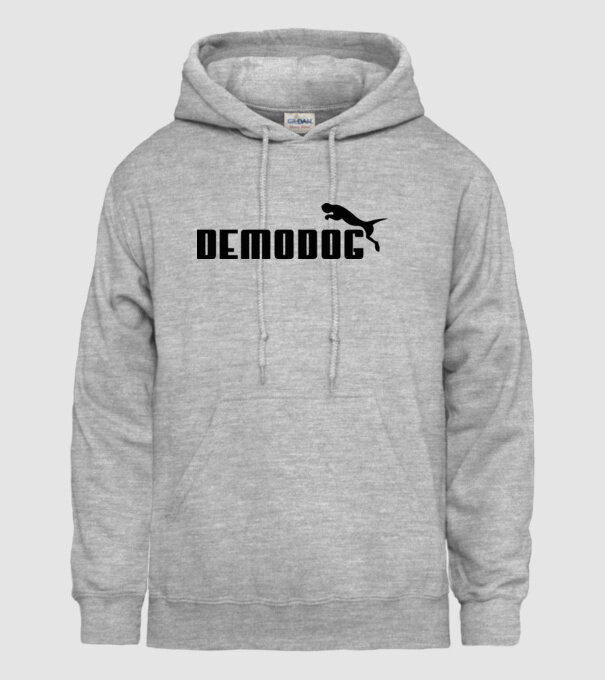 demodog logo black model gri pe tricou