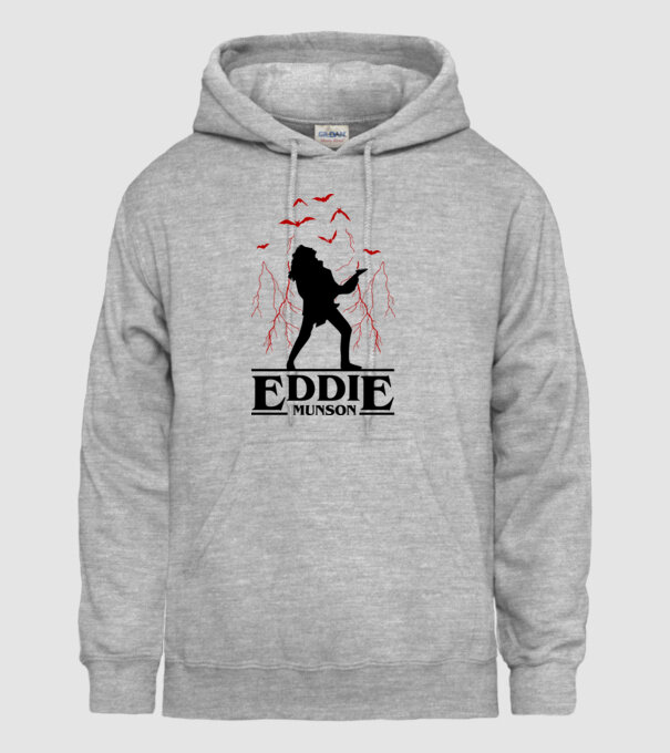 eddie munson stranger things model gri pe tricou