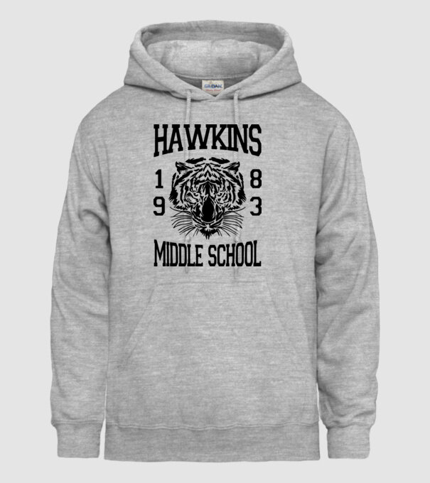 hawkins middle school 83 model gri pe tricou