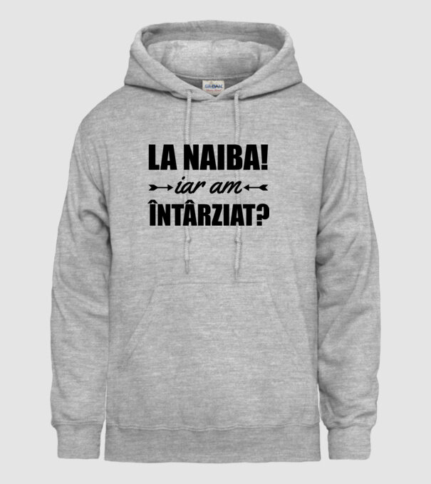 La naiba! Iar am întârziat? model gri pe tricou