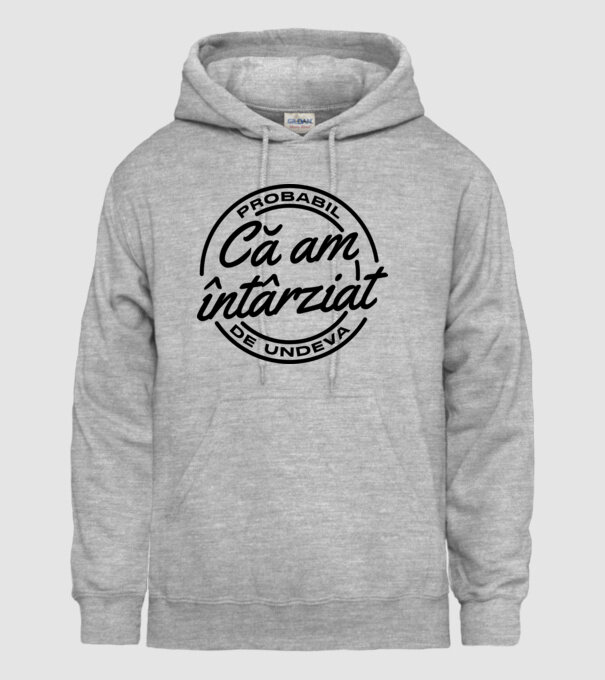 Probabil că am întârziat de undeva model gri pe tricou
