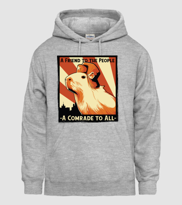 Soviet Capybara model gri pe tricou