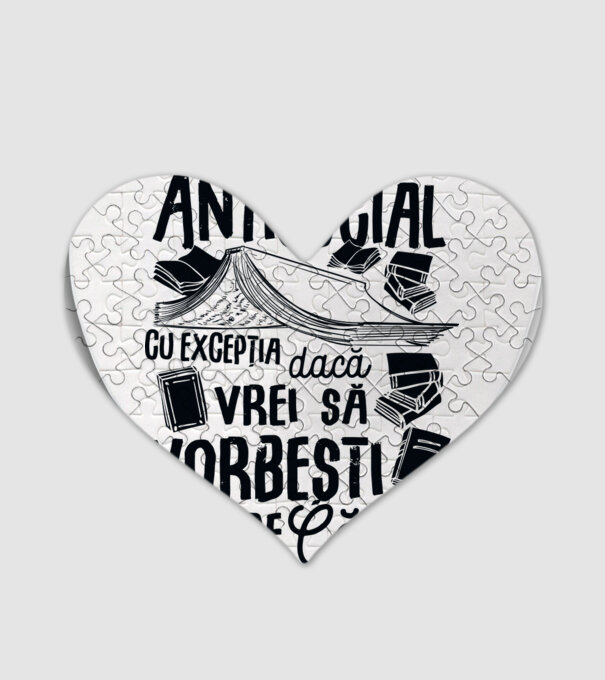 Antisocial, cu excepția dacă vrei să vorbești despre cărți-01 model alb pe tricou