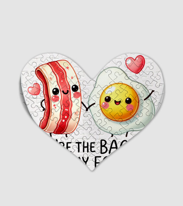 Bacon to my Eggs model alb pe tricou