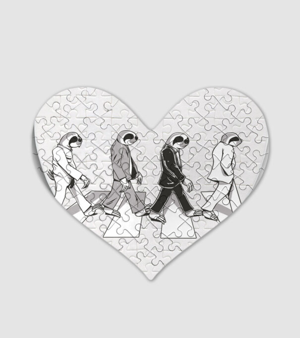 Beatles model alb pe tricou