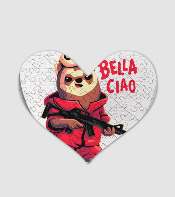 bella ciao rebel model alb pe tricou