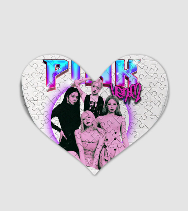 BLACKPINK pink venom model alb pe tricou