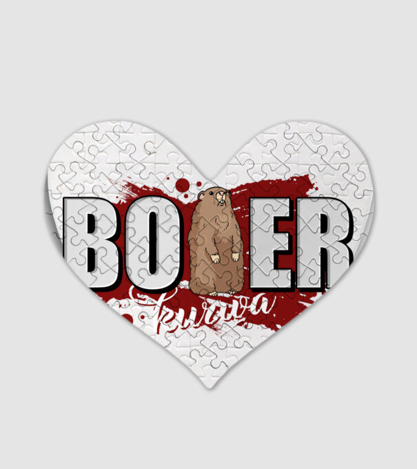 Bober Kurwa model alb pe tricou