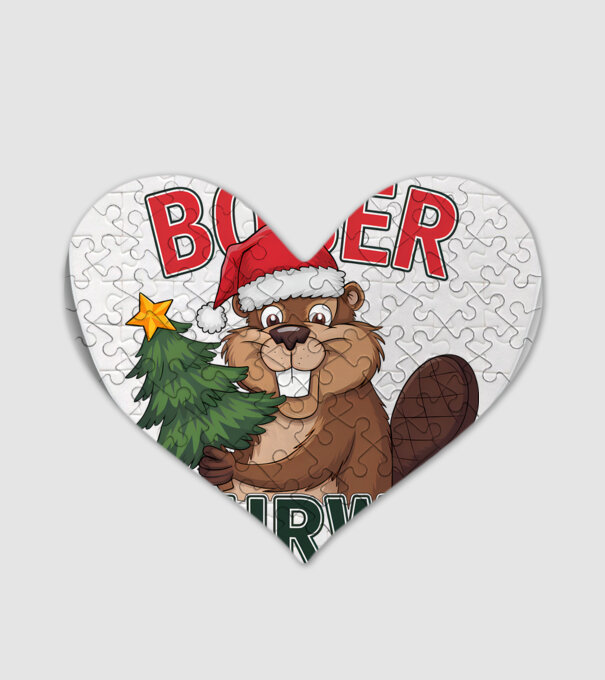Bober kurwa Christmas model alb pe tricou