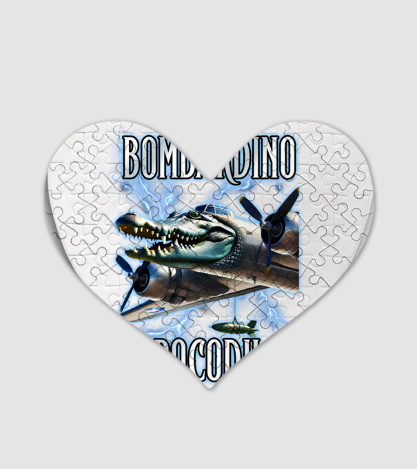 Bombardino Crocodilo model alb pe tricou
