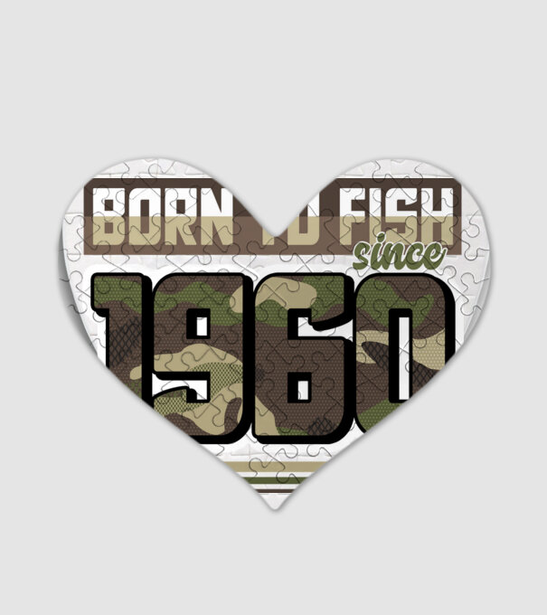 Born to fish since 1960 model alb pe tricou