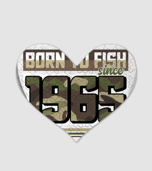 Born to fish since 1965 model alb pe tricou