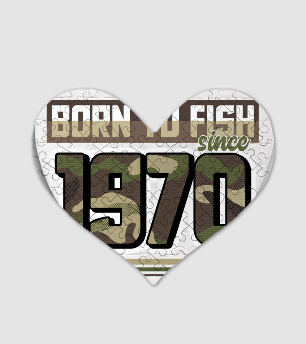 Born to fish since 1970 model alb pe tricou