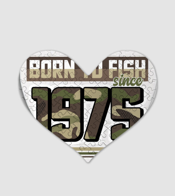 Born to fish since 1975 model alb pe tricou