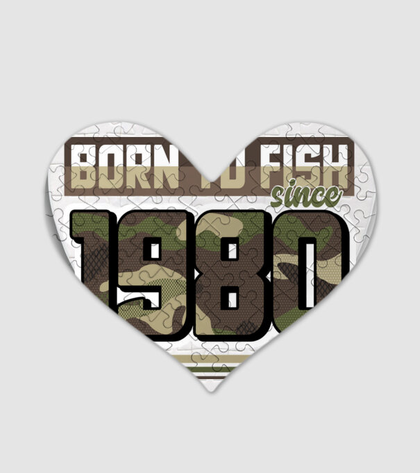 Born to fish since 1980 model alb pe tricou