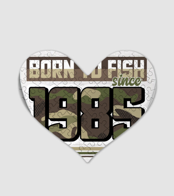 Born to fish since 1985 model alb pe tricou