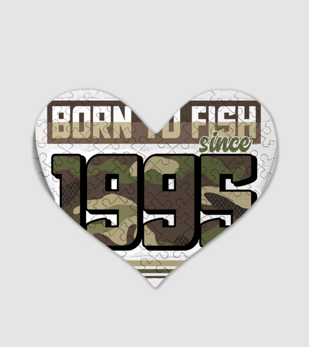Born to fish since 1995 model alb pe tricou