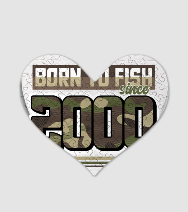 Born to fish since 2000 model alb pe tricou