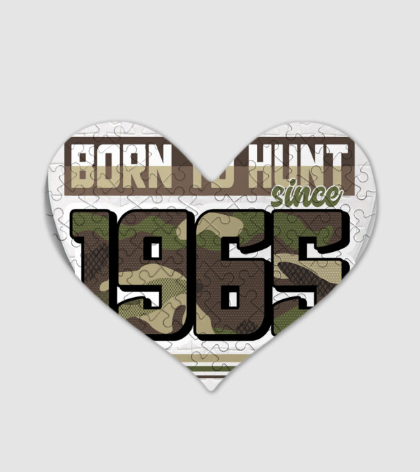 Born to hunt since 1965 model alb pe tricou