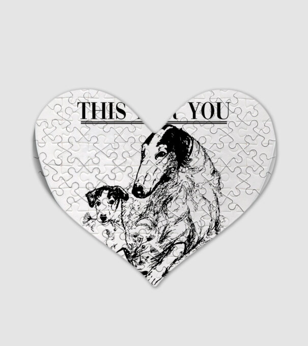 BORZOI Elagant model alb pe tricou