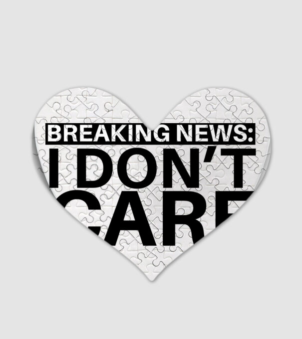 breaking news i dont care model alb pe tricou